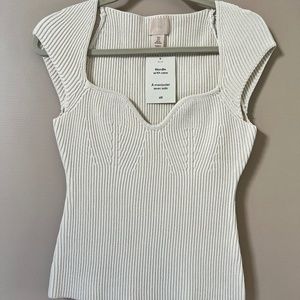 NWT- H&M - Cream Blouse - Small